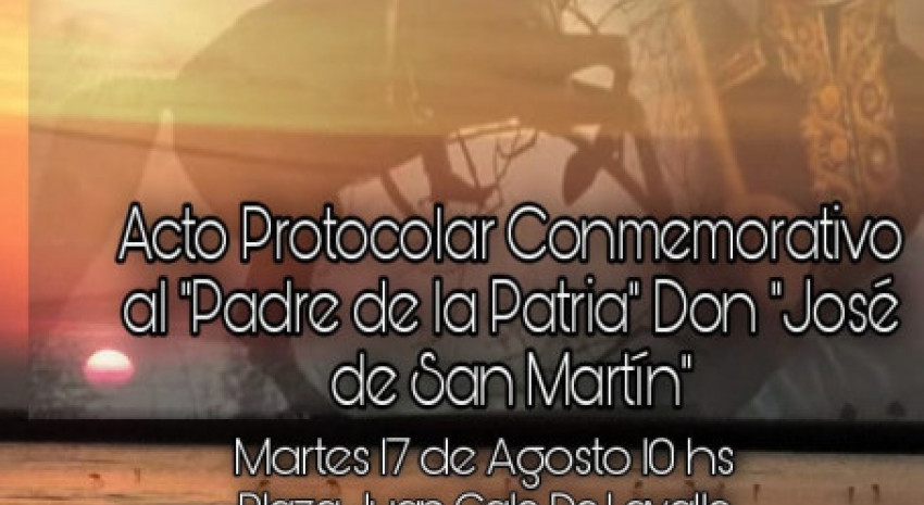 Mañana se realizará el acto del 17 de agosto para conmemorar el pas