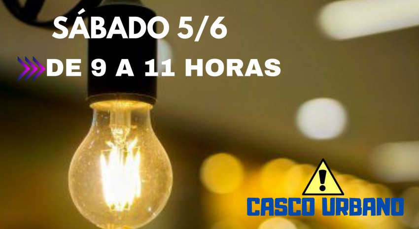 Mañana habrá corte de energía en Casco Urbano de 9 a 11 horas