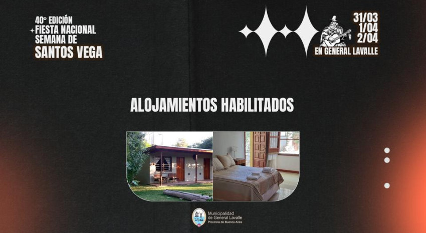 SEMANA DE SANTOS VEGA: Conocé los alojamientos habilitados para la Fi