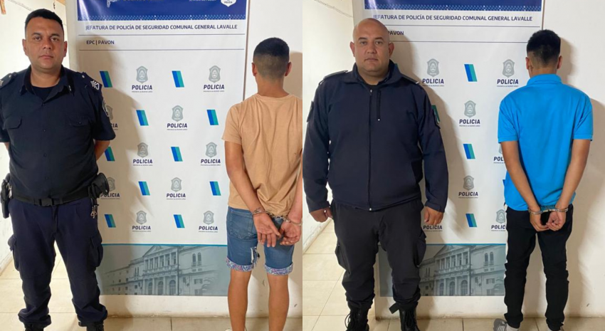 Dos hombres fueron aprehendidos en Pavón por el robo de una moto y 8.