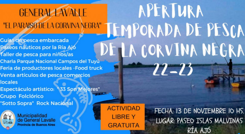 El 13 de noviembre se realizará la apertura de “Temporada de pesca