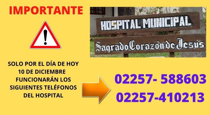 La línea central telefónica del Hospital se encuentra en reparación