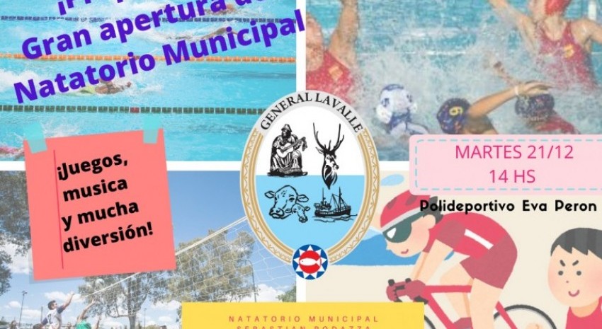 Mañana se realizará la apertura del Natatorio Municipal con juegos y