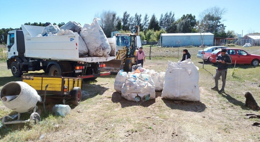 El municipio colaboró con el traslado de los plásticos para reciclaj