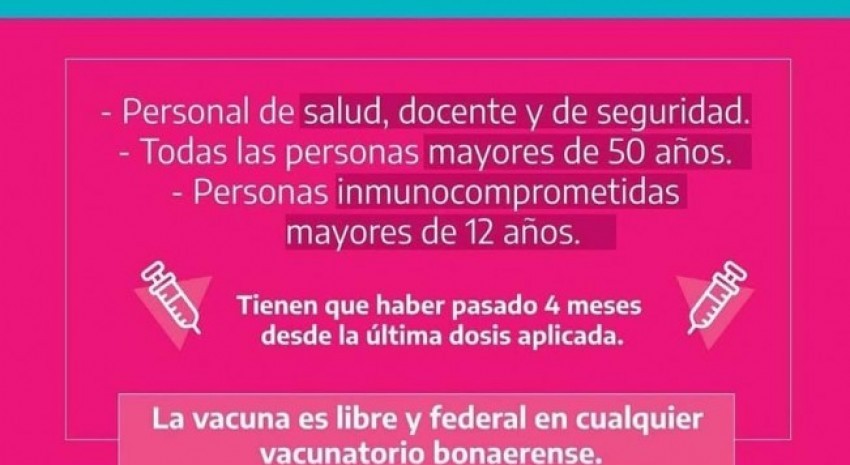 Recordaron a los vecinos completar la vacunación contra el Covid-19